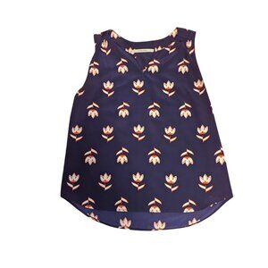 41 Hawthorn Tulip Flower Top Novelty Print Tank Sleeveless V Neck Boho Twee